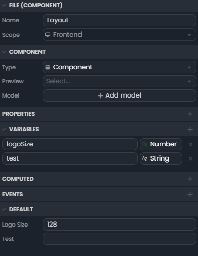 Changing a component's type to Page in the inspector