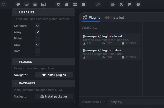 List of available plugins