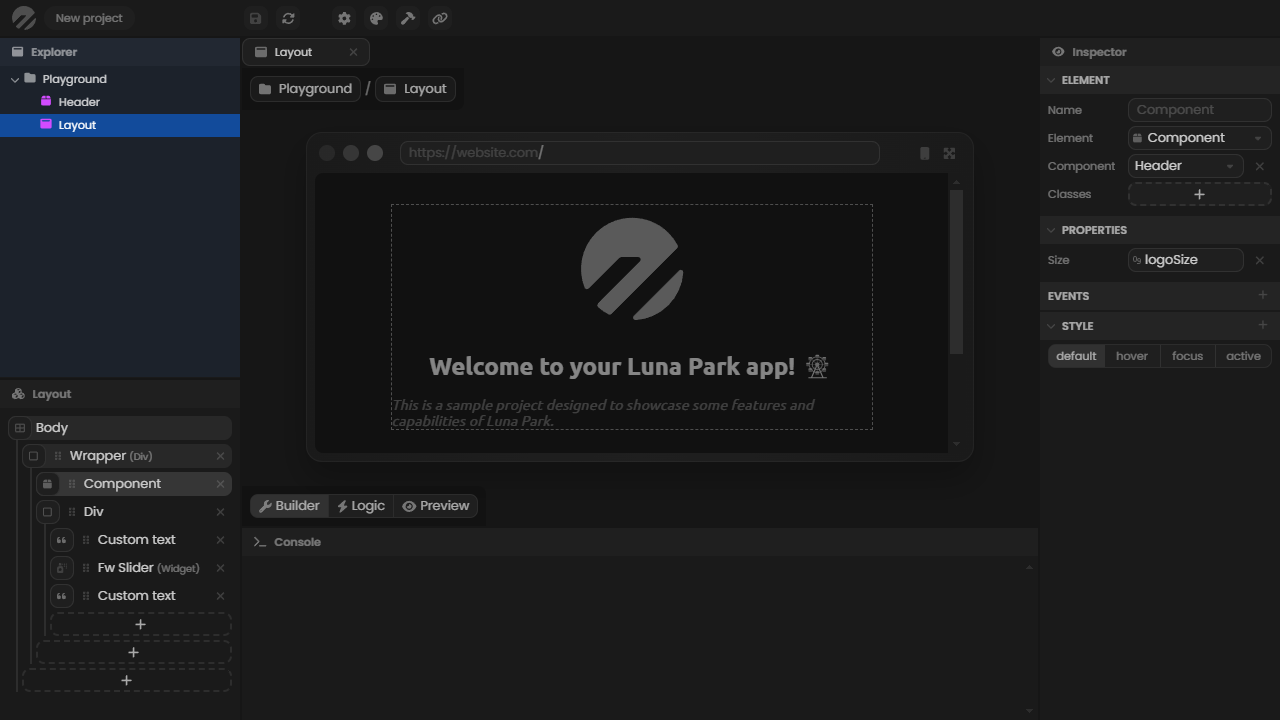 Explorer panel with the project files