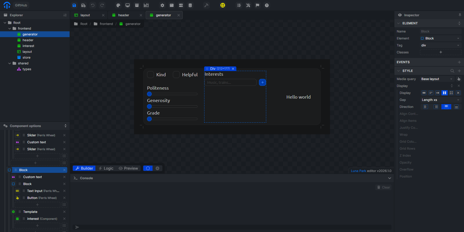 Component screenshot