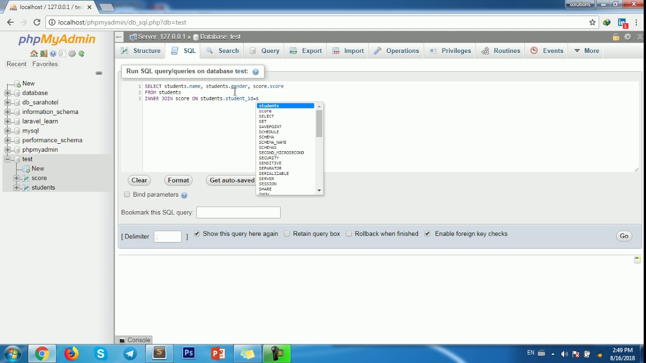 PHPMyAdmin